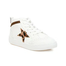 London Rag Women Animal Printed Star Applique Mid-Top Leather Sneakers-image-71