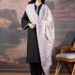 House of Pataudi Women Floral Woven Design Shawl-image-34