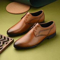 House Of Pataudi Men Faux Leather Lace-Ups Derbys-picture-29