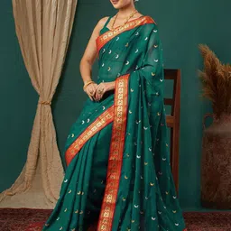 KALINI Green Pure Georgette Embroidered Sarees-image-76