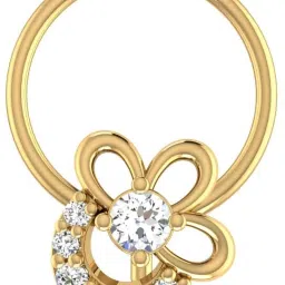 avsar Aarushi 14kt Cubic Zirconia Yellow Gold Nose Wire-image-36