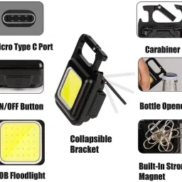 Superior Keychain Led Light with Bottle Opener, Magnetic Base & Folding Bracket 2 hrs Lantern Emergency Light-26