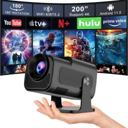 Prizmos HY320 Mini Projector 4K Support HD Android 11 WiFi 6 BT 5.0 Auto Keystone (5500 lm / Wireless) Portable Projector-11