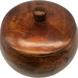 shiyon Wooden Roti Box Chapati Warmer Hotpot Handmade Storage Casserole Pack of 1pc. Serve Casserole image 5