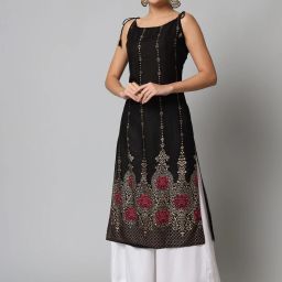 Women Floral Print Viscose Rayon Straight Kurta-image-86