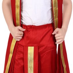 PRIYAKANT SAFAWALA RED PUNERI 38 DHOTI SET Solid Men Dhoti-image-60