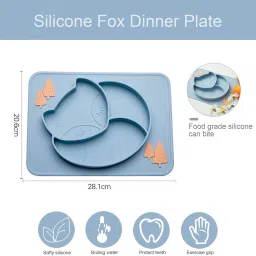 guchigu Silicone Feeding Plate for Babies with Suction Base , BPA free Unbreakable Plate- Silicone image 3