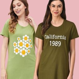 Christy World Women Pack Of 2 Printed Slim Fit T-shirt-picture-12