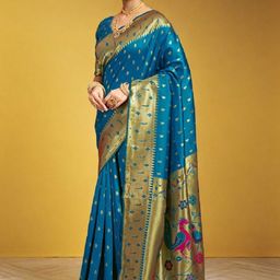 Suha Geometric Woven Design Art Silk Saree-picture-18