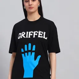 GRIFFEL Typography Printed Round Neck Oversized Ultralite T-shirt-image-59