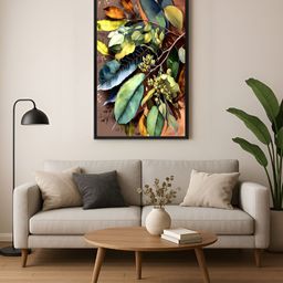 999Store Green & Black Botanical Printed Canvas Wall Art-image-39
