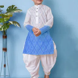 NFC CREATION Boys Ethnic Motifs Embroidered Regular Thread Work Kurta with Patiala image 1