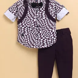 LITTLE COLLARS Boys Abstract Printed Long Sleeves Shirt With Trouser-image-69