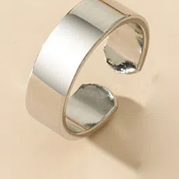 Adhvik Open-Cuff Plain Thin Funky Thumb Toe Knuckle Adjustable Finger Band Ring-0