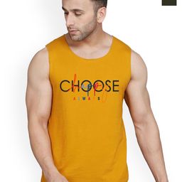 SLOWLORIS Pack of 2 Printed Combed Cotton Vest VSL26 CMB(CHS MUSTARD)(OVRTNK OLIVE)-image-84