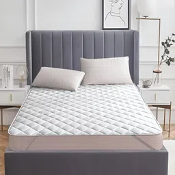 RRC White Quilted Water Resistant Microfiber Cotton Mattress Protector-picture-33