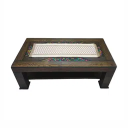 TANLOOMS Cream Colored & Brown Geometric Self Design Jute Center Table Runner-44