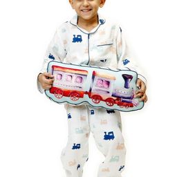 Snuggly Spaces Unisex Kids Graphic Printed Lapel Collar Shirt Pyjamas Night suit-10