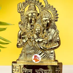 DARIDRA BHANJAN Gold-Toned Shiva Family Religious Idol Showpiece-image-41