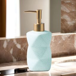 The Better Home Blue & Gold-Toned Ceramic Glossy Soap Dispenser 300 ml-62