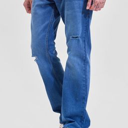 Snitch Men Snitch Blue Solid Bootcut Mid Rise Jeans-image-59