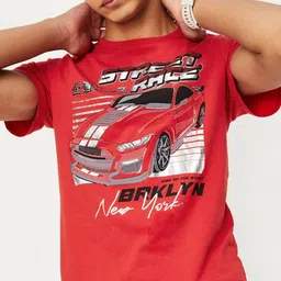 max Boys Typography Printed Applique T-shirt-image-71