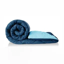 RF RELAXFEEL Turquoise Blue & Blue Checked Heavy Winter 210 GSM Double Bed Comforter-image-75