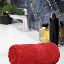 Dollar Red Cotton 600 GSM Bath Towel-11