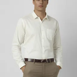 V Dot Men Spread Collar Solid Cotton Formal Shirt-image-26