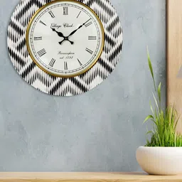 Aapno Rajasthan Black & White Printed Contemporary Wall Clock-image-60