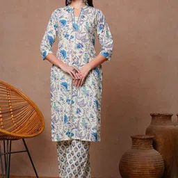 FASHOR Floral Printed Pure Cotton Tunic & Palazzo-picture-44