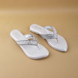 Ozuri Women Embellished Party T-Strap Flats-image-4