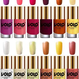 VOLO Set of 12 Luxury Super Shine Nail Polish- 9.9 ml- Combo-No-21-23