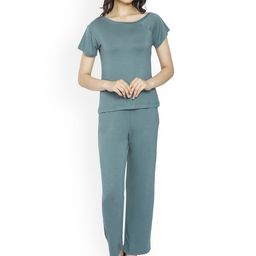 HAUTEMODA Cotton Strechable T-Shirt & Trousers Co-Ord Set-picture-21