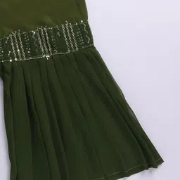 JBN Creation Girls Embroidered Regular Sequinned Kurta with Sharara & With Dupatta image 2