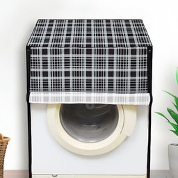 DREAM CARE Black & White Printed Front Loading Washing Machine Cover-image-101