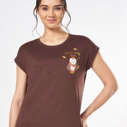 Dreamz by Pantaloons Women Printed Round Neck  Lounge T-Shirt-image-79