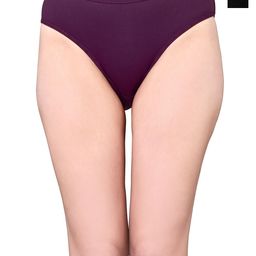 Exotica Lingerie Pack Of 2 Cotton Mid-Rise Bikini Briefs EX RIYA-PACK OF 2-BLACK PURPLE-M-image-34