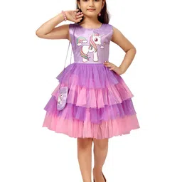HERE&NOW Girls Net Fit & Flare Dress-picture-18