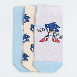 max Boys Pack Of 3 Patterned Shoe Liners-Length Socks-17