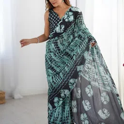 CaniBani Teal Silk Blend Sarees-25