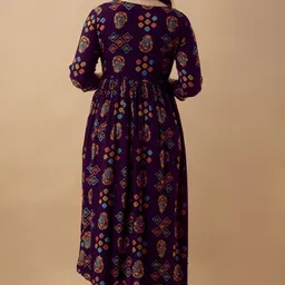 Anushansa Ethnic Motifs Printed Sequined Work A-line Kurta With Trouser And Dupatta image 2