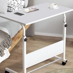 Torche White Iron & Wooden Multipurpose Height Adjustable Movable Study Table-15