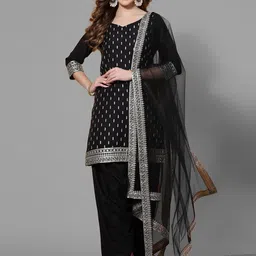 SKYLEE Women Floral Embroidered Kurta with Patiala & Dupatta-image-28