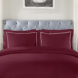 Enchant Home Elegance Maroon & White 250 TC Pure Cotton King Bedsheet Set 2.74 m x 2.74 m-picture-19