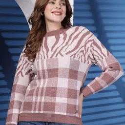 Juelle Women Printed Woollen Pullover-image-22