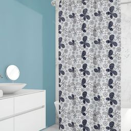 ArtzFolio White & Navy Blue PrintedShower Curtains-image-96