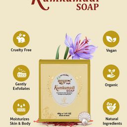 VEDPURAN Set Of 2 Kumkumadi Soap With Shea Butter - 40 g Each image 3