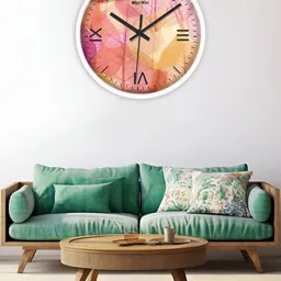 OLIVE TREE White & Pink Printed Contemporary Wall Clock-image-94