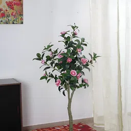 ARICK DECOR Pink 1 Pieces Rose Artificial Plant With Pot-image-86